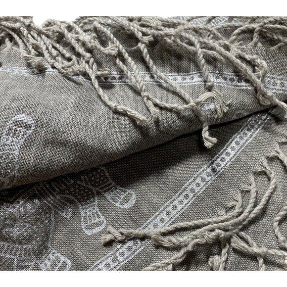 Elephant Table Cloth Grey Fringe 50”x 60” Size Home Decor - Picture 4 of 8